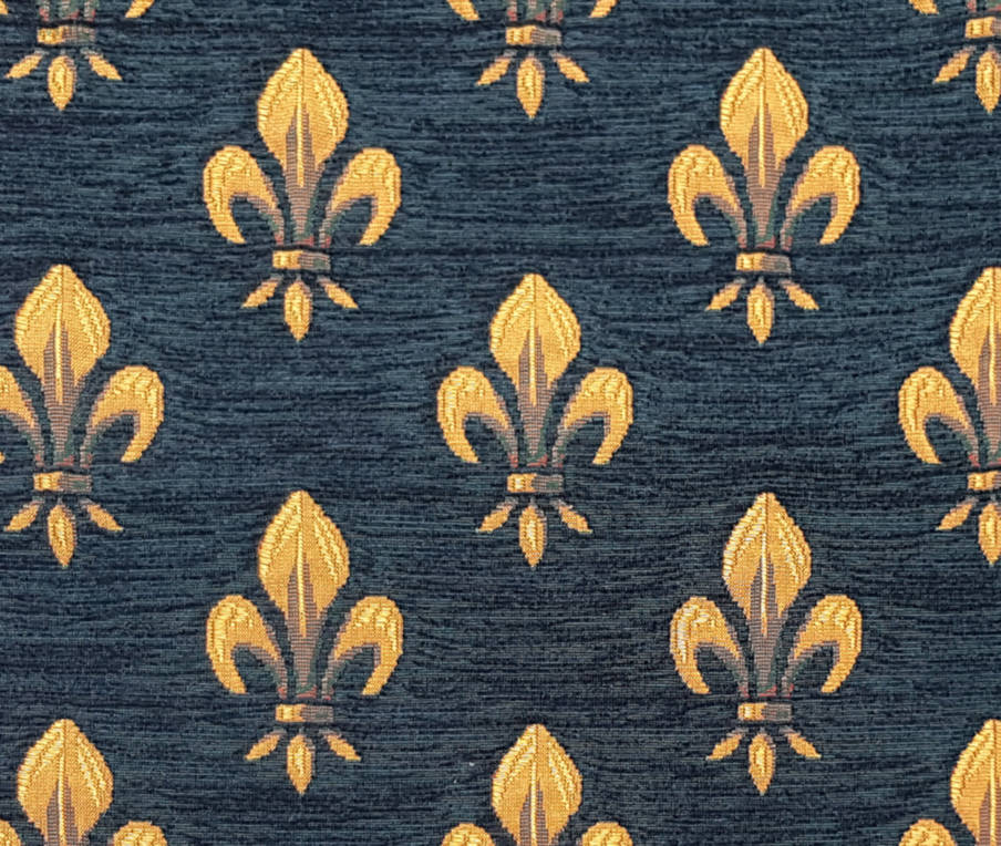 Flor de Lis, azul Fundas de cojín Flores de Lis y Heráldica - Mille Fleurs Tapestries