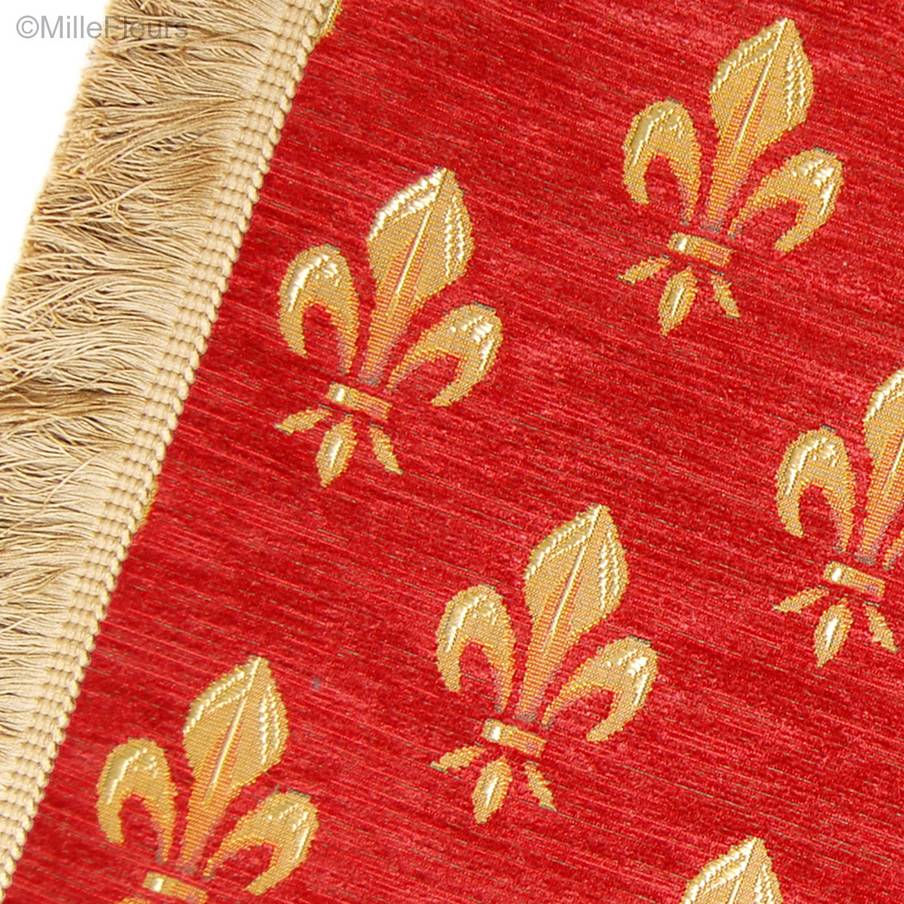 Fleur-de-lys, rood Plaids & Tafelkleden Middeleeuws - Mille Fleurs Tapestries