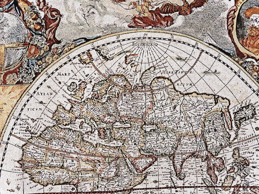Mapa Antiguo (Janssonius) Tapices de pared Mapas y Náuticos - Mille Fleurs Tapestries