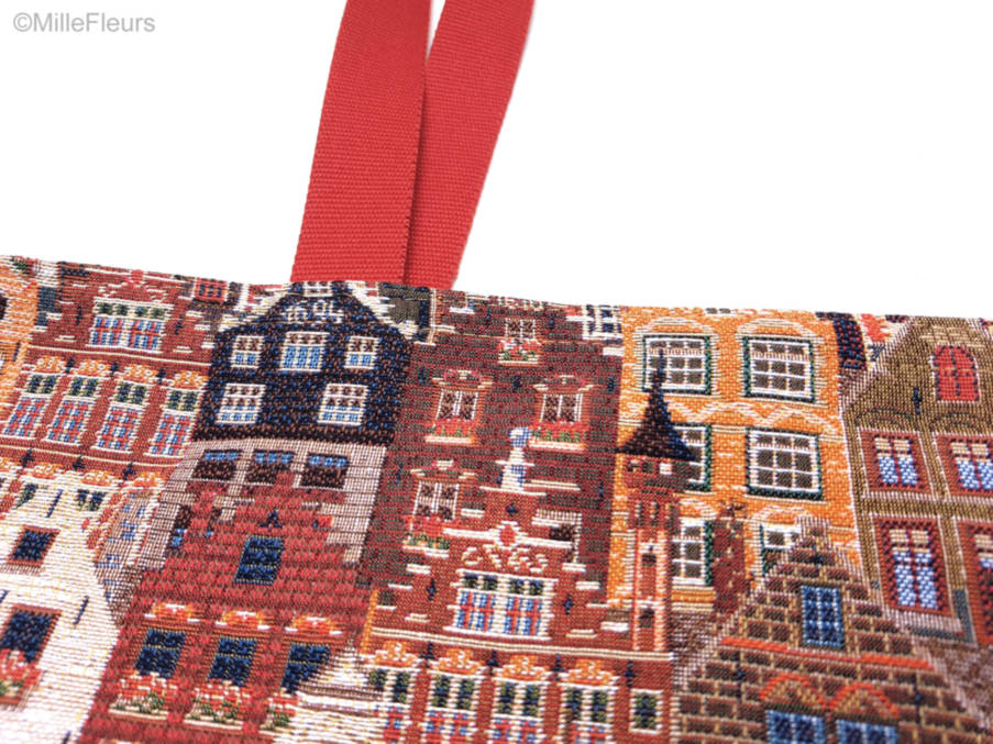 Bruges Facades Tote Bags Bruges and Belgium - Mille Fleurs Tapestries