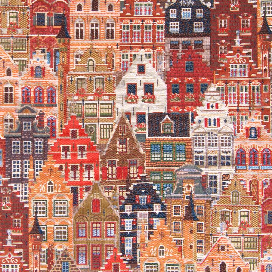 Fachadas de Brujas Fundas de cojín Ciudades Históricas Belgas - Mille Fleurs Tapestries