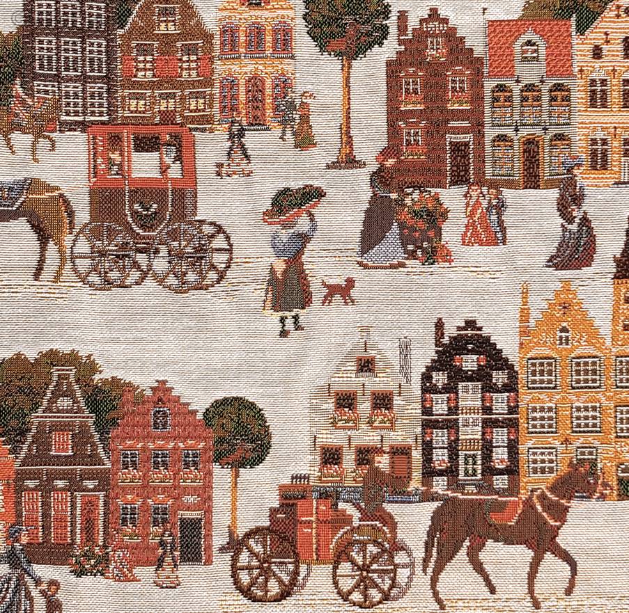 Printemps à Bruges Housses de coussin Villes Historiques Belges - Mille Fleurs Tapestries