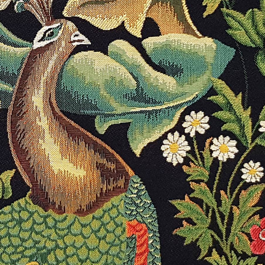 Pavo Real (William Morris) Fundas de cojín Pájaros - Mille Fleurs Tapestries