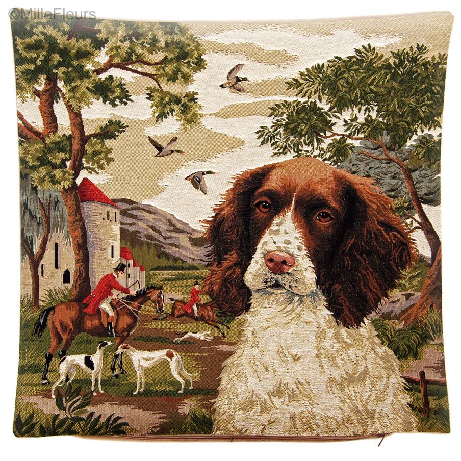 Hunting Dog Tapestry cushions Hunting and Golf and Horses - Mille Fleurs Tapestries