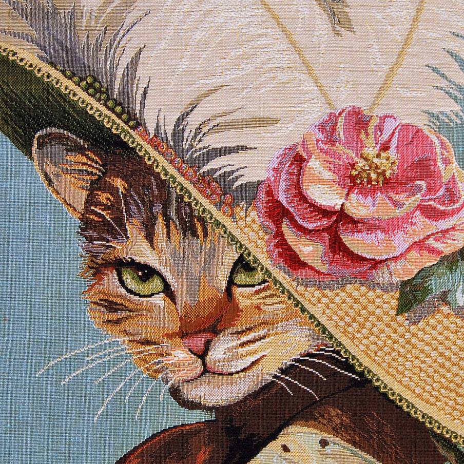 Kat met Hoed Sierkussens Katten - Mille Fleurs Tapestries