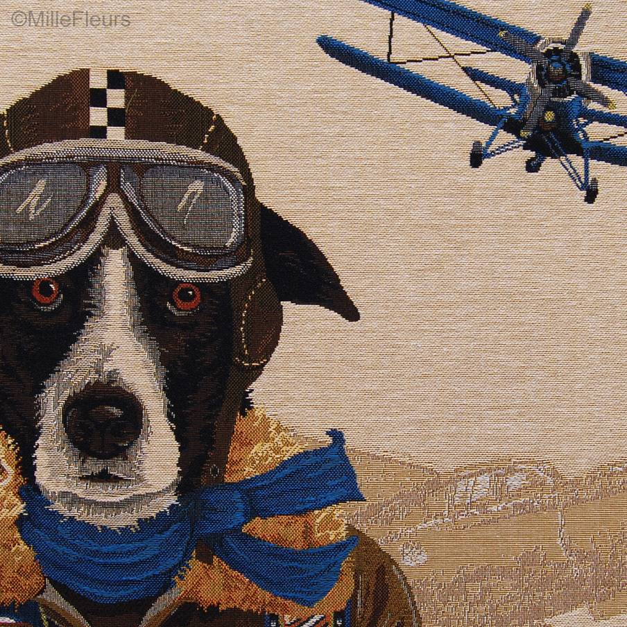 Border Collie Piloot Kussenslopen Honden in het Verkeer - Mille Fleurs Tapestries