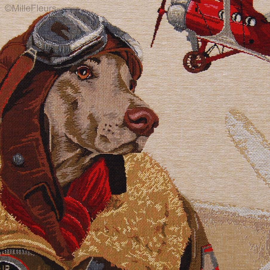 Weimaraner Pilot Tapestry cushions Dogs in Traffic - Mille Fleurs Tapestries