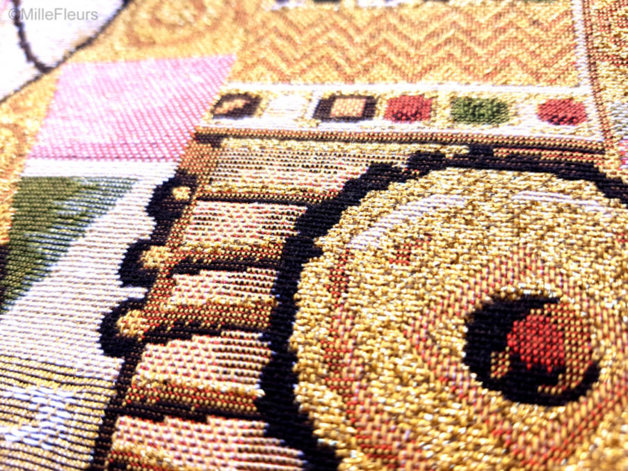 La Expectativa (Gustav Klimt) Fundas de cojín Gustav Klimt - Mille Fleurs Tapestries