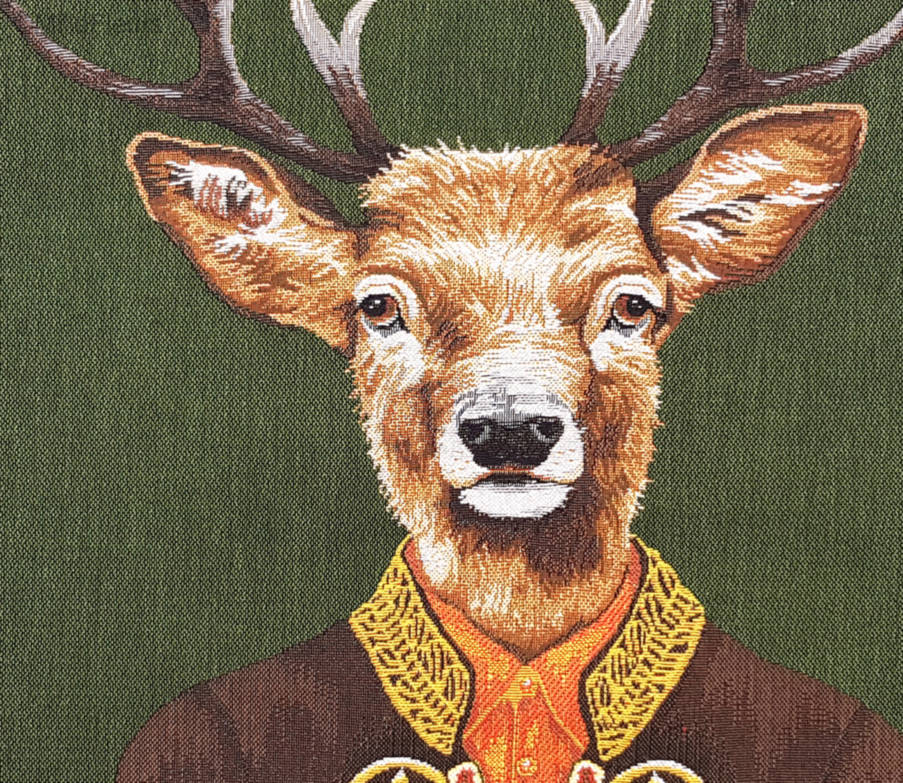 Dressed Deer Tapestry cushions Deer - Mille Fleurs Tapestries
