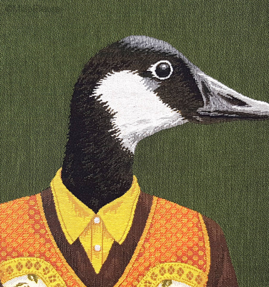 Oie Habillée Housses de coussin Oiseaux - Mille Fleurs Tapestries