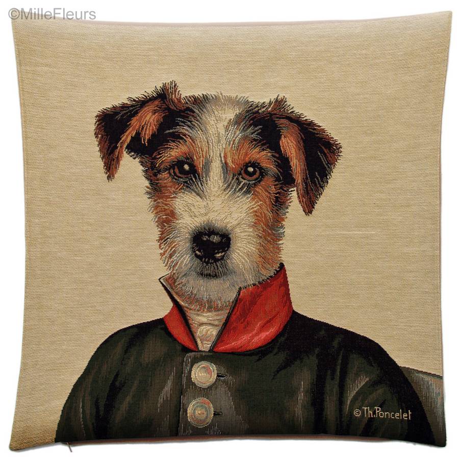 Jack Russell (Thierry Poncelet) Sierkussens Honden door Thierry Poncelet - Mille Fleurs Tapestries