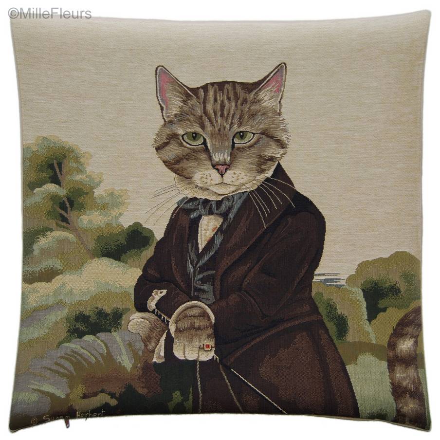 Sir Huxley (Susan Herbert) Tapestry cushions Cats by Susan Herbert - Mille Fleurs Tapestries