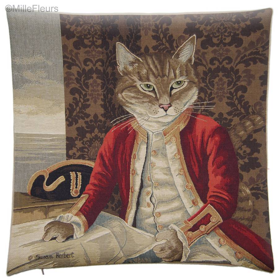Lord Nelson (Susan Herbert) Fundas de cojín Gatos de Susan Herbert - Mille Fleurs Tapestries