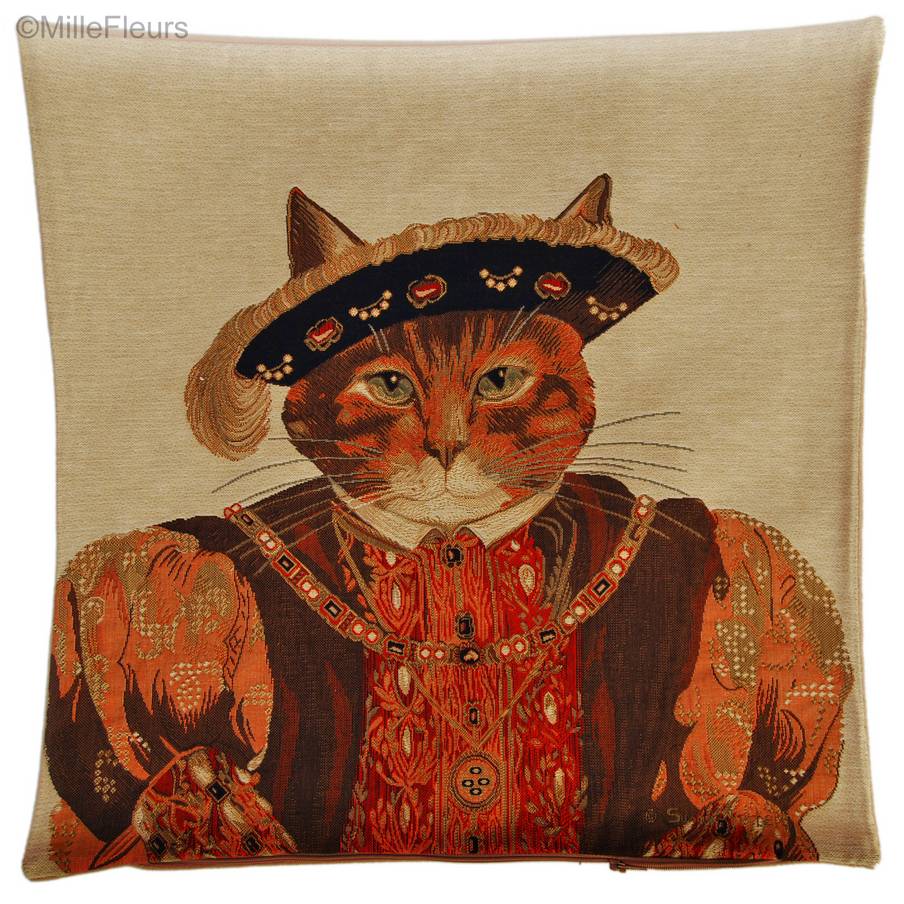 Henry VIII (Susan Herbert) Housses de coussin Chats de Susan Herbert - Mille Fleurs Tapestries