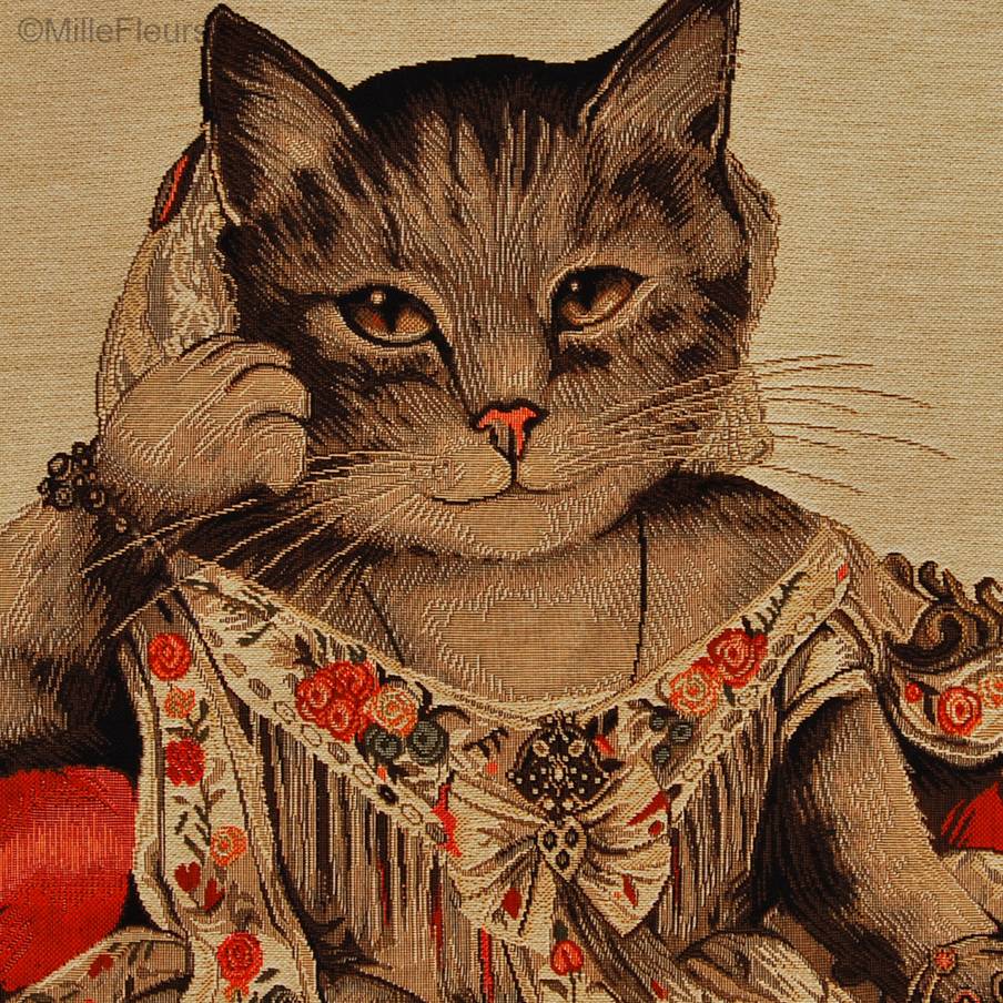 Lady Ann (Susan Herbert) Sierkussens Katten door Susan Herbert - Mille Fleurs Tapestries