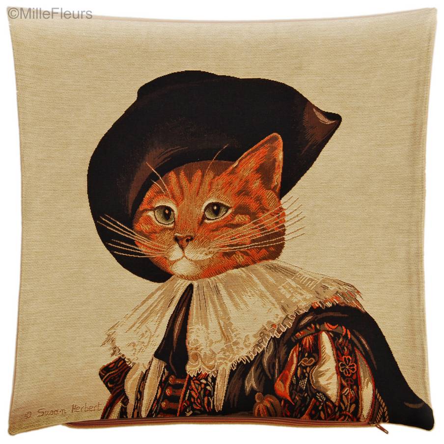 D'Artagnan (Susan Herbert) Sierkussens Katten door Susan Herbert - Mille Fleurs Tapestries