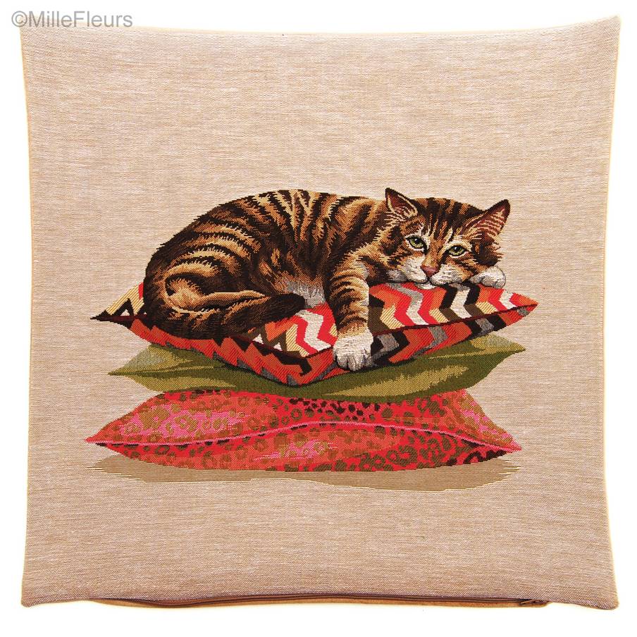Sleeping Cat Tapestry cushions Cats - Mille Fleurs Tapestries