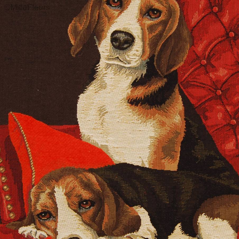 Beagle Sofa Dogs Tapestry cushions Dogs - Mille Fleurs Tapestries