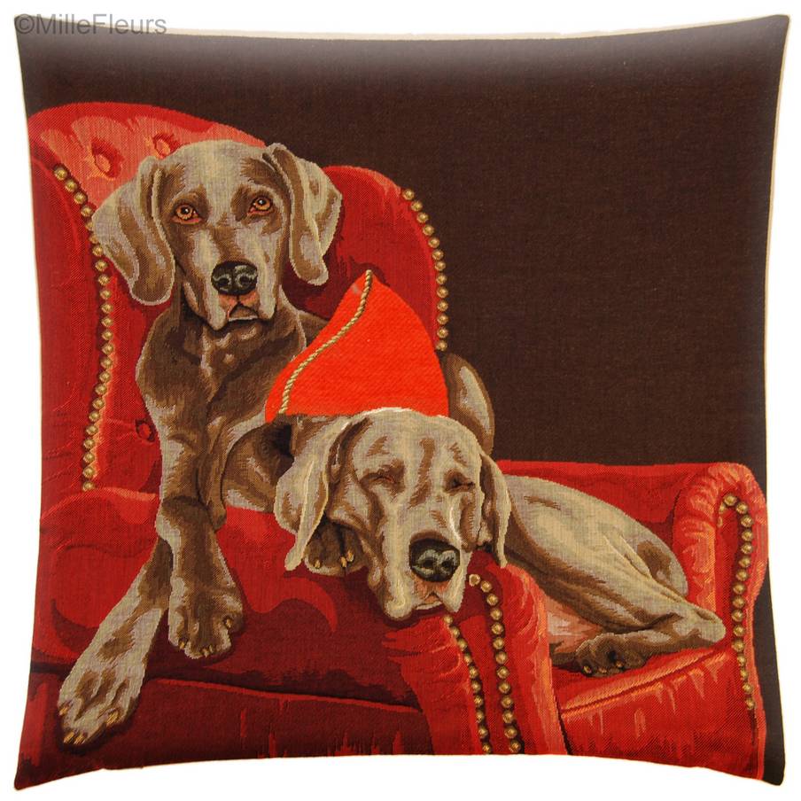 Weimaraner Sofa Dogs Tapestry cushions Dogs - Mille Fleurs Tapestries
