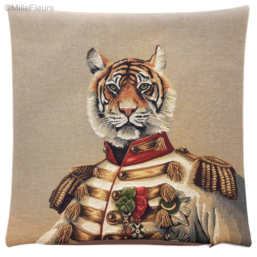 Aristofari Tigre Housses de coussin Animaux - Mille Fleurs Tapestries