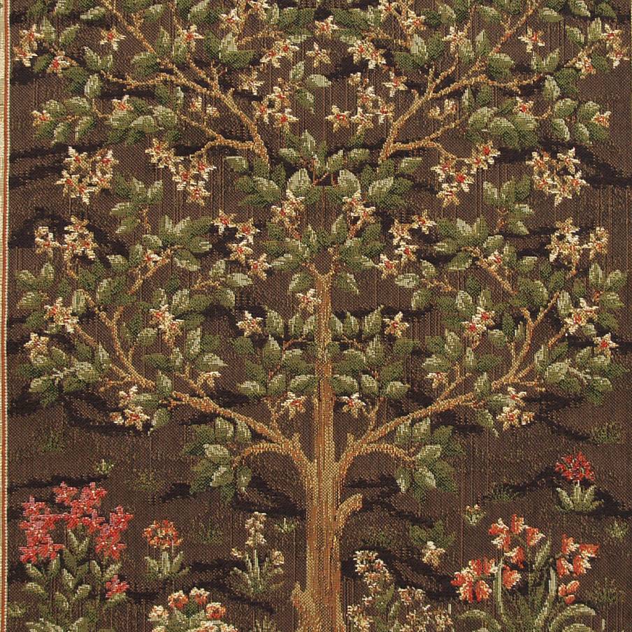 Tree of Life (William Morris), brown Tapestry cushions William Morris & Co - Mille Fleurs Tapestries