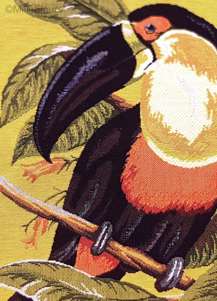 Un Tucán Fundas de cojín Pájaros - Mille Fleurs Tapestries