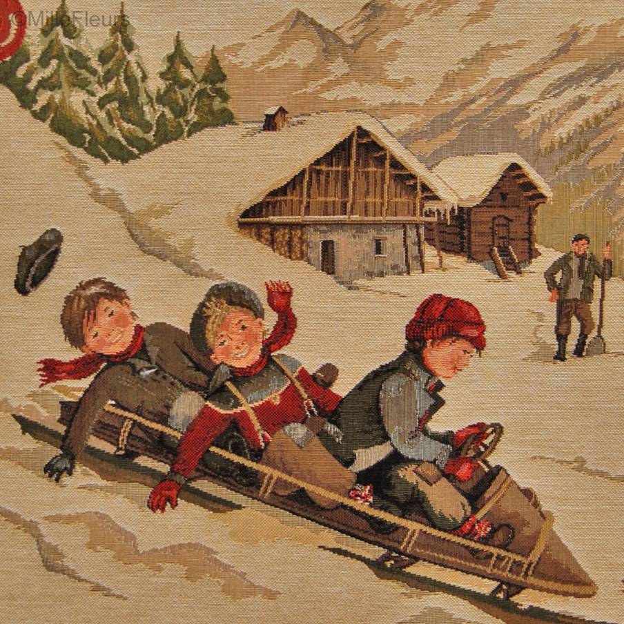 Slede (Terra Vecchia) Sierkussens Kerstmis en Winter - Mille Fleurs Tapestries