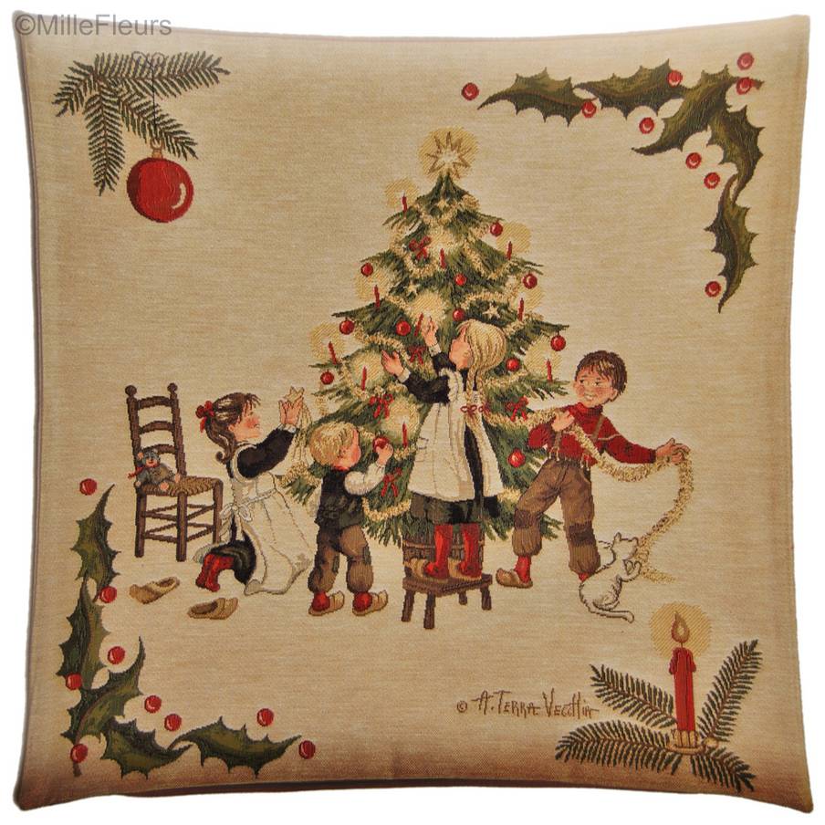 Arbre de Noël (Terra Vecchia) Housses de coussin Noël & Hiver - Mille Fleurs Tapestries