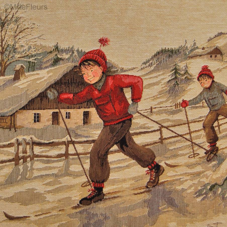 Esquí de Fondo (Terra Vecchia) Fundas de cojín Navidad & Invierno - Mille Fleurs Tapestries