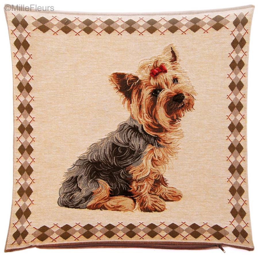 Yorkshire Terrier Tapestry cushions Dogs - Mille Fleurs Tapestries