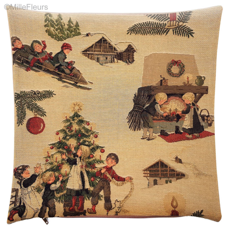 Christmas Time (Terra Vecchia) Tapestry cushions Christmas & Winter - Mille Fleurs Tapestries