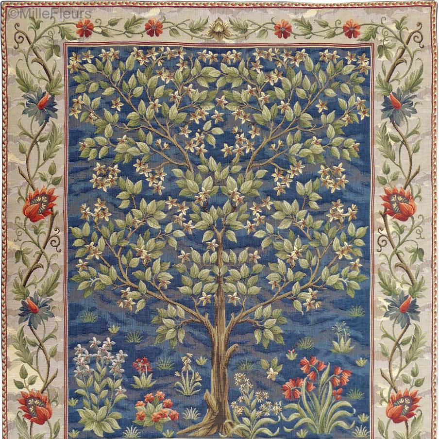 Tree of Life (William Morris), blue Wall tapestries William Morris and Co - Mille Fleurs Tapestries