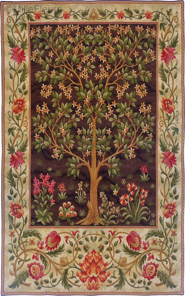 Arbol de la Vida, marrón Tapices de pared William Morris & Co - Mille Fleurs Tapestries