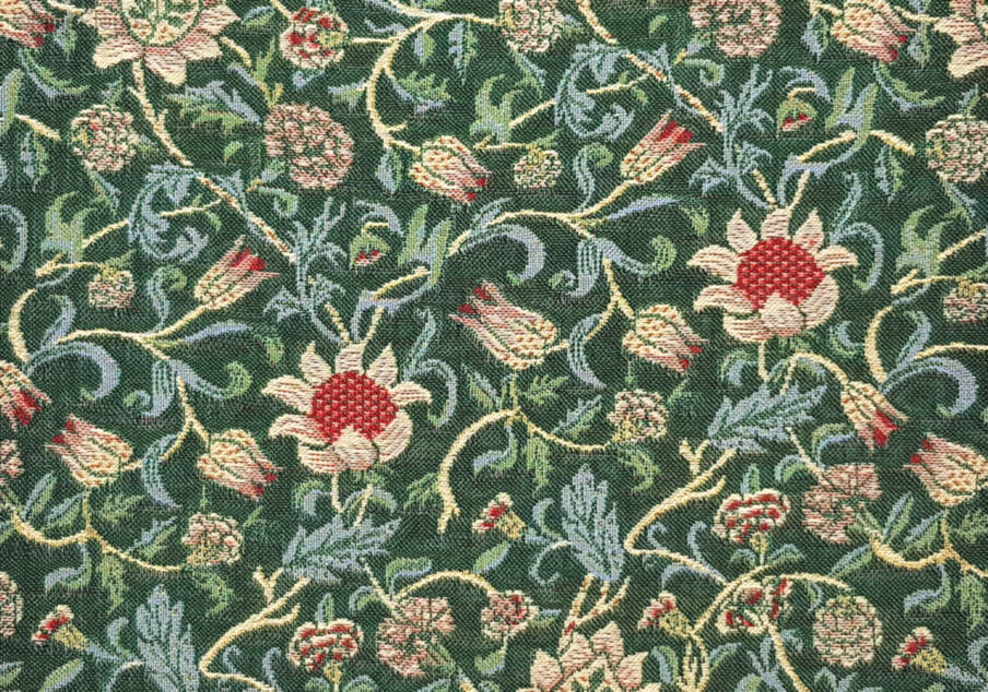 Evenlode (William Morris), verde Fundas de cojín William Morris & Co - Mille Fleurs Tapestries