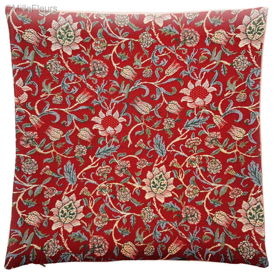 Evenlode (William Morris), rojo Fundas de cojín William Morris & Co - Mille Fleurs Tapestries