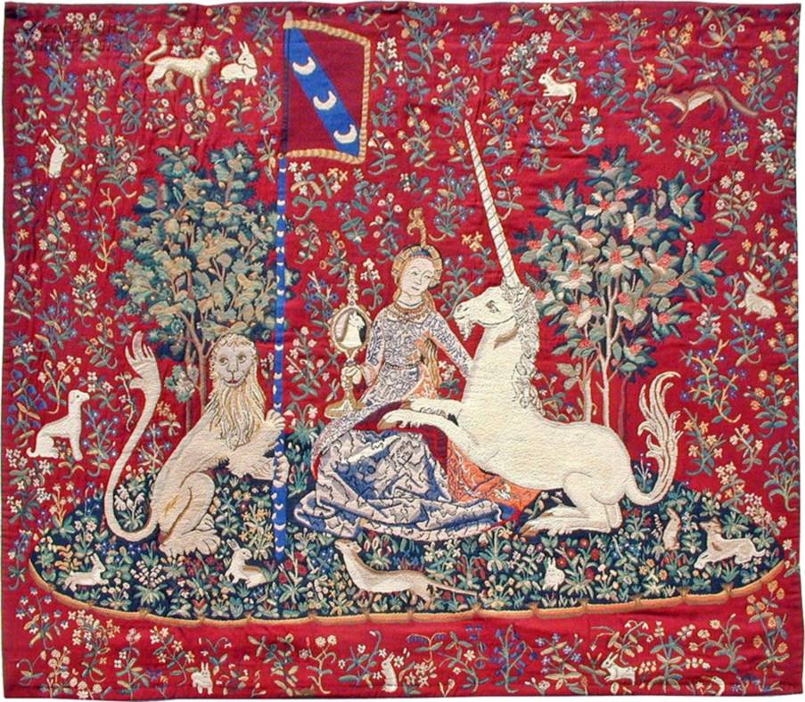 The Sight Wall tapestries Lady and the Unicorn - Mille Fleurs Tapestries