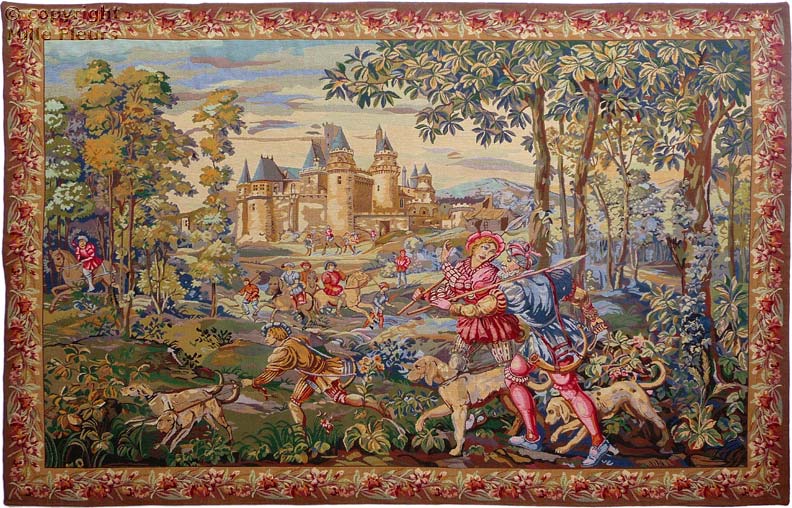 La Caza Tapices de pared Renacimiento - Mille Fleurs Tapestries