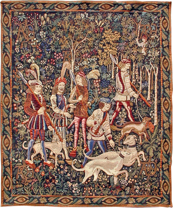 Caza del Unicornio, border Tapices de pared Caza de l'Unicornio - Mille Fleurs Tapestries