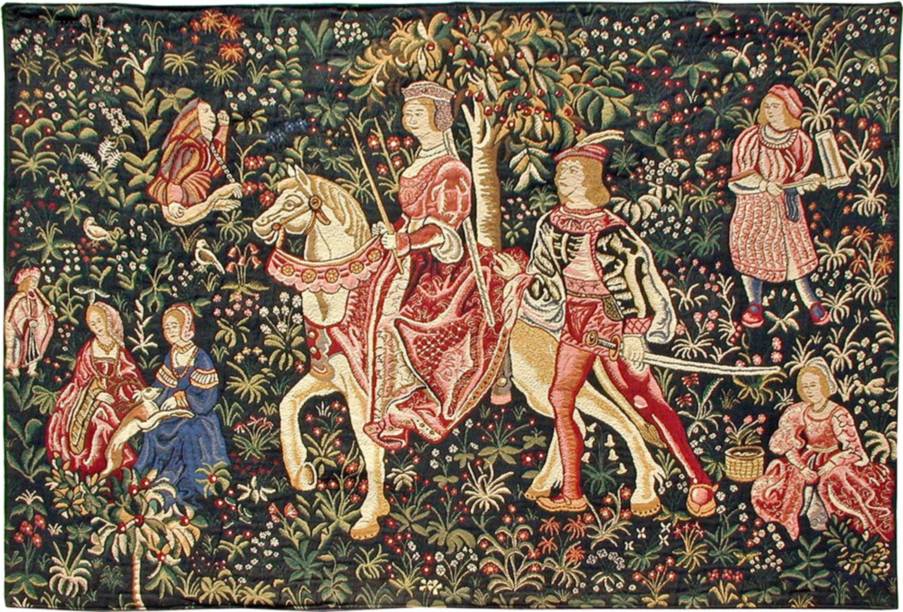 Noble Amazone Tapisseries murales Autres Médiévales - Mille Fleurs Tapestries
