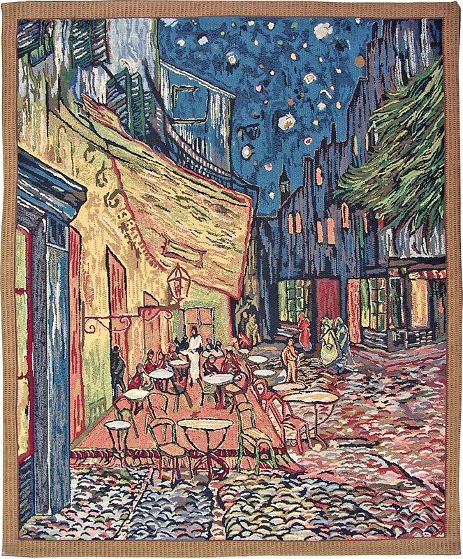 Terraza e Café por la Noche (Van Gogh) Tapices de pared Vincent Van Gogh - Mille Fleurs Tapestries