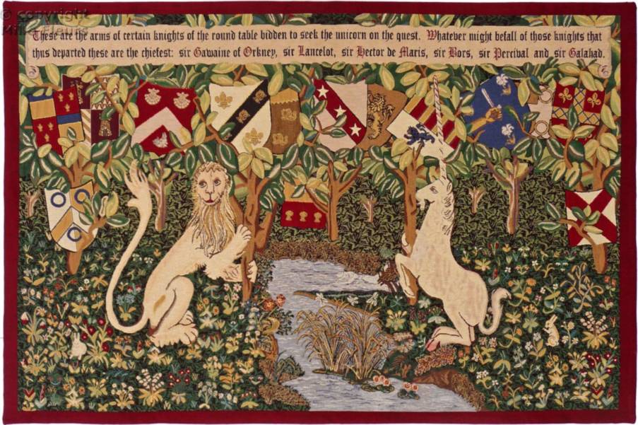 Caballeros de la Mesa Redonda Tapices de pared William Morris & Co - Mille Fleurs Tapestries