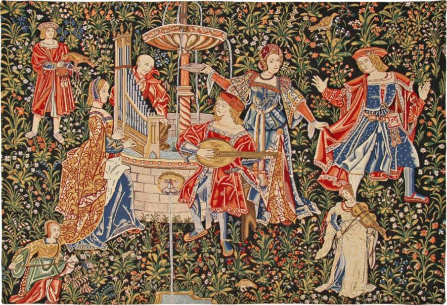 Concert Médiéval Tapisseries murales Autres Médiévales - Mille Fleurs Tapestries