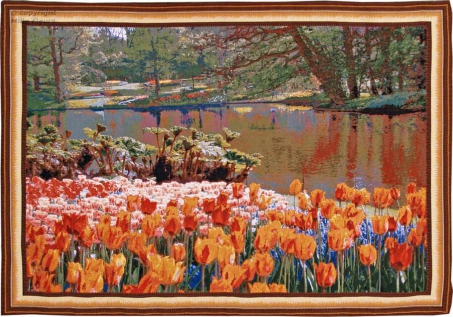 Tulipanes y Lago Tapices de pared Keukenhof - Mille Fleurs Tapestries
