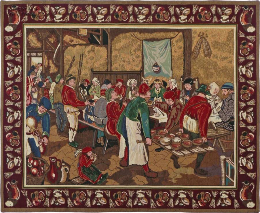 Le Repas de Noce (Brueghel) Tapisseries murales Chefs-d'œuvre - Mille Fleurs Tapestries