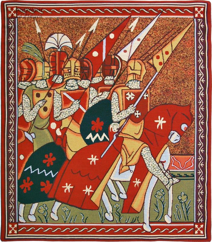 Godofredo de Bouillón Tapices de pared Caballeros Medievales - Mille Fleurs Tapestries