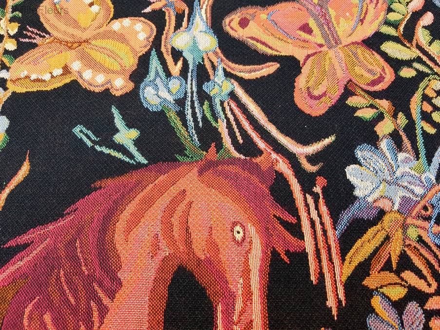 Caballos y Mariposas Tapices de pared Arte Contemporáneo - Mille Fleurs Tapestries
