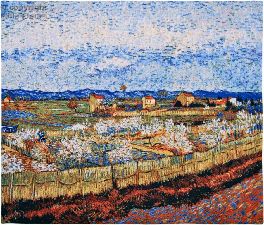 Pêchers en Fleurs Tapisseries murales Vincent Van Gogh - Mille Fleurs Tapestries