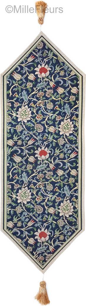 Evenlode (William Morris), blue Tapestry runners William Morris - Mille Fleurs Tapestries