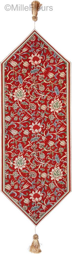Evenlode (William Morris), rojo Caminos de mesa William Morris - Mille Fleurs Tapestries