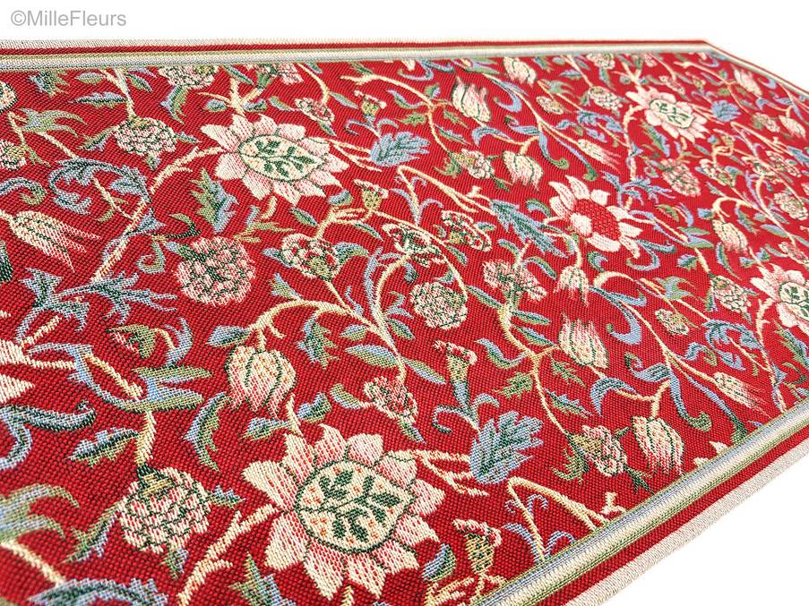 Evenlode (William Morris), rojo Caminos de mesa William Morris - Mille Fleurs Tapestries